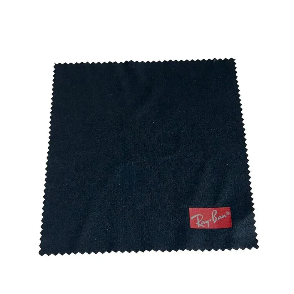 Genuine Ray Ban‎ Hard Clamshell Eyeglasses Case Black Faux Leather + Lens Cloth